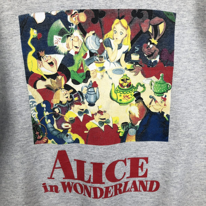 Disney ALICE in WONDERLAND Character Sweatshirt (Women's Size S) cotton gray type Vintage Second Hand
