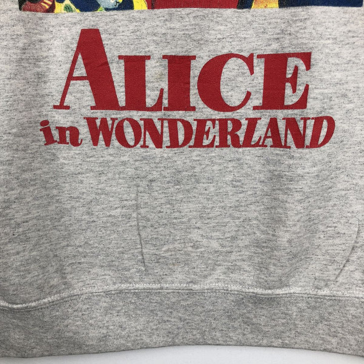 Disney ALICE in WONDERLAND Character Sweatshirt (Women's Size S) cotton gray type Vintage Second Hand