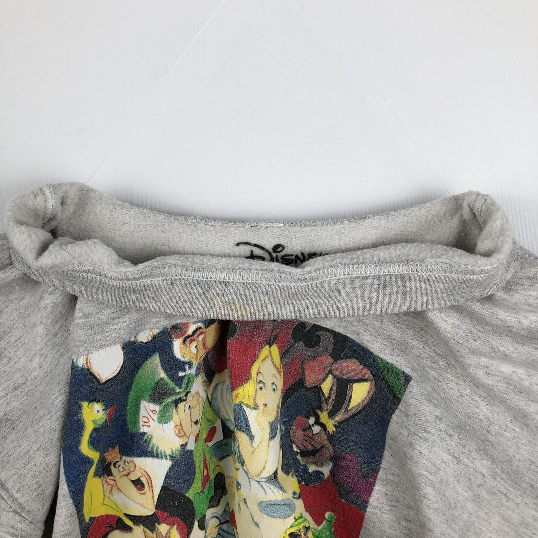 Disney ALICE in WONDERLAND Character Sweatshirt (Women's Size S) cotton gray type Vintage Second Hand
