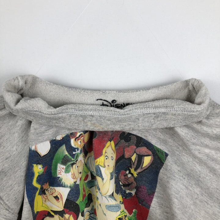 Disney ALICE in WONDERLAND Character Sweatshirt (Women's Size S) cotton gray type Vintage Second Hand