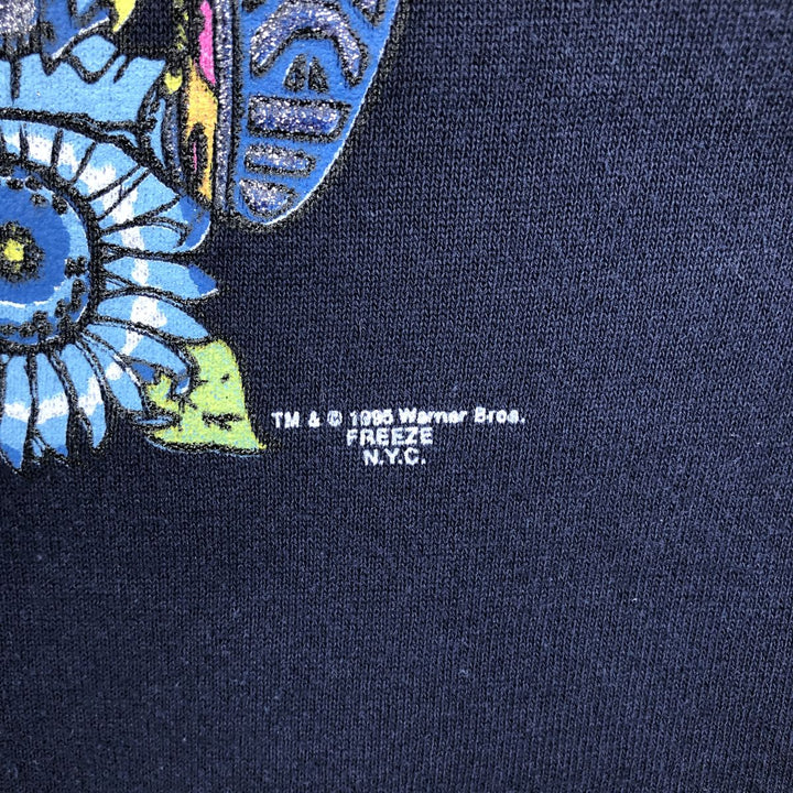 90'S Looney Tunes Tweety Character Sweatshirt, Women's Size L (approx.), Vintage unclear navy blue type Vintage Second Hand