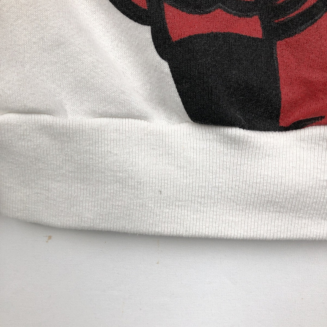 1980'S Disney Minnie Mouse Large Print Character Sweatshirt, Made in USA, Women's Size L (approx.) polyester white type Vintage Second Hand