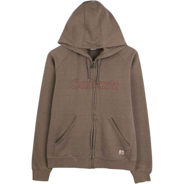 Carhartt FOR WOMEN Sweatshirt Full Zip Hoodie, Women's Size M cotton brown type Vintage Second Hand