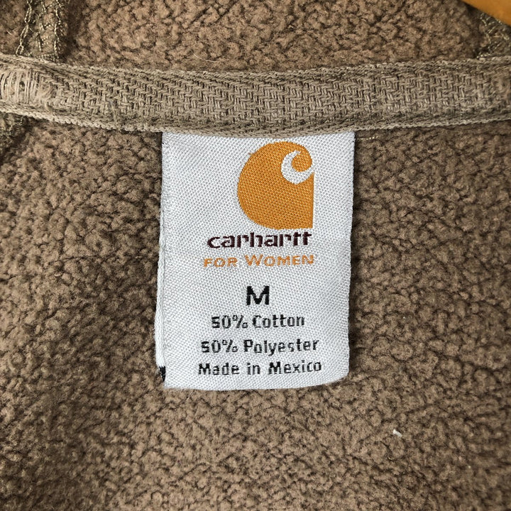Carhartt FOR WOMEN Sweatshirt Full Zip Hoodie, Women's Size M cotton brown type Vintage Second Hand