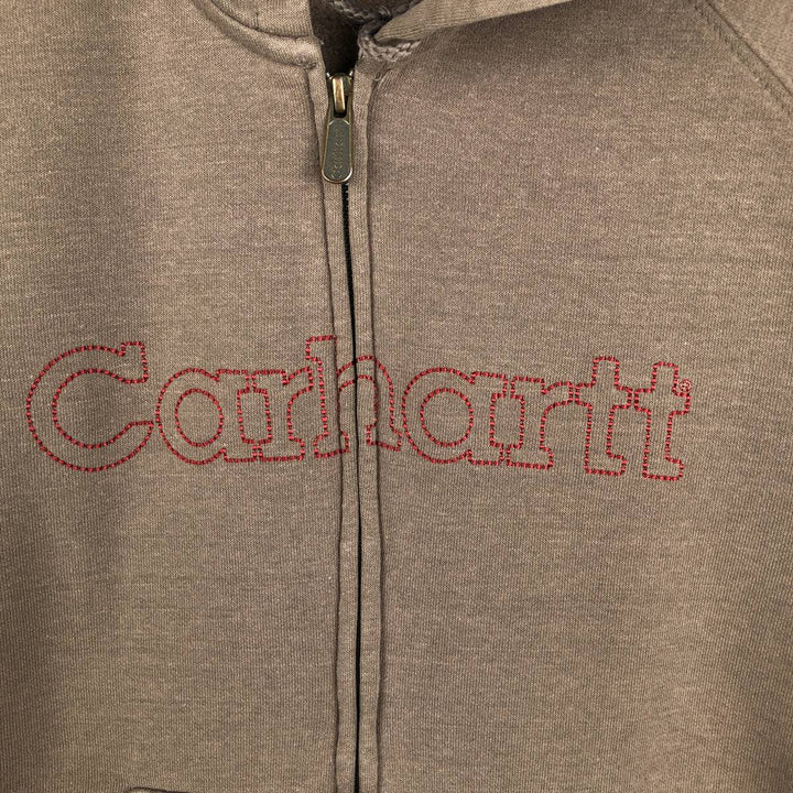 Carhartt FOR WOMEN Sweatshirt Full Zip Hoodie, Women's Size M cotton brown type Vintage Second Hand