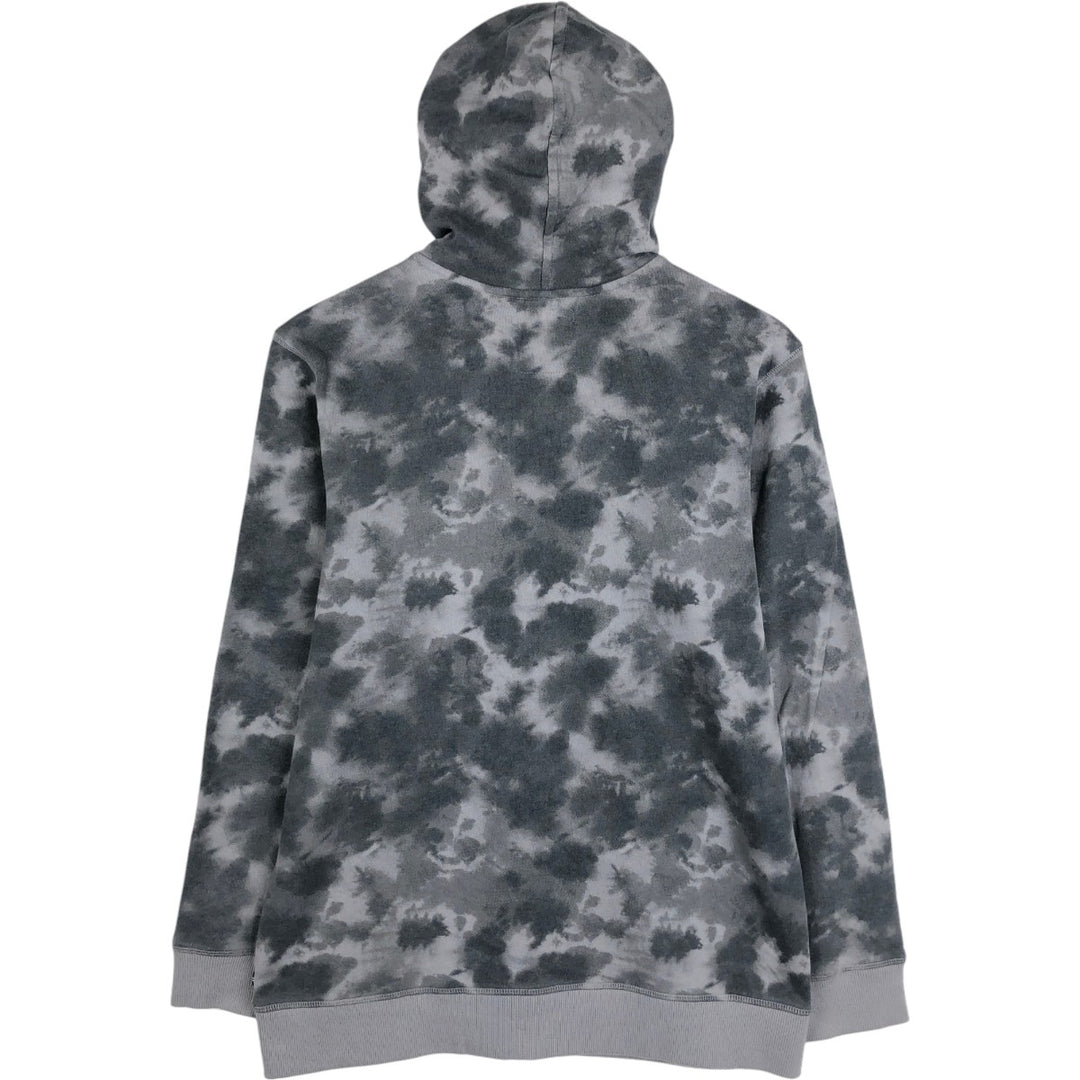 Nautica Tie-Dye Pattern Sweat Full-Zip Hoodie (Women's Size XL) cotton gray type Vintage Second Hand