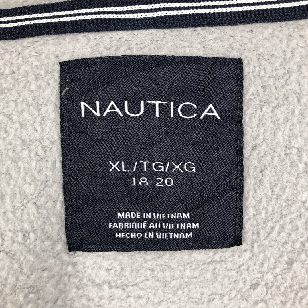 Nautica Tie-Dye Pattern Sweat Full-Zip Hoodie (Women's Size XL) cotton gray type Vintage Second Hand
