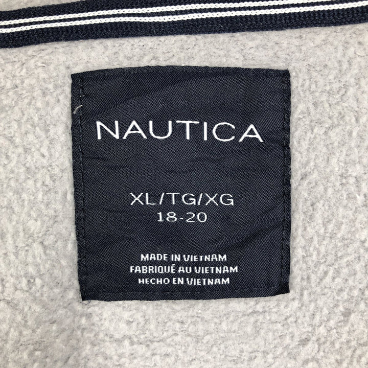 Nautica Tie-Dye Pattern Sweat Full-Zip Hoodie (Women's Size XL) cotton gray type Vintage Second Hand