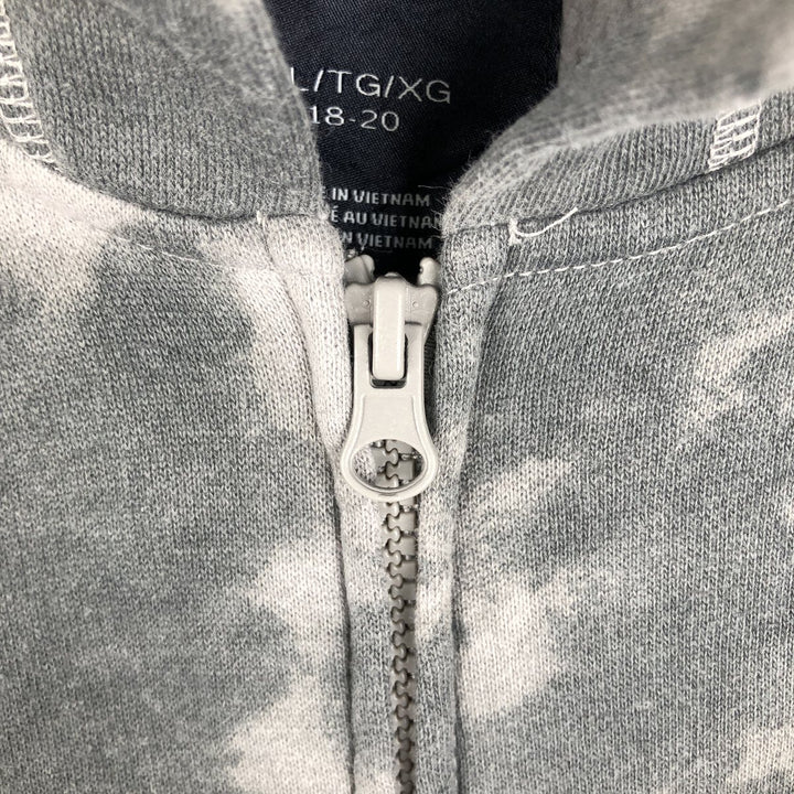 Nautica Tie-Dye Pattern Sweat Full-Zip Hoodie (Women's Size XL) cotton gray type Vintage Second Hand