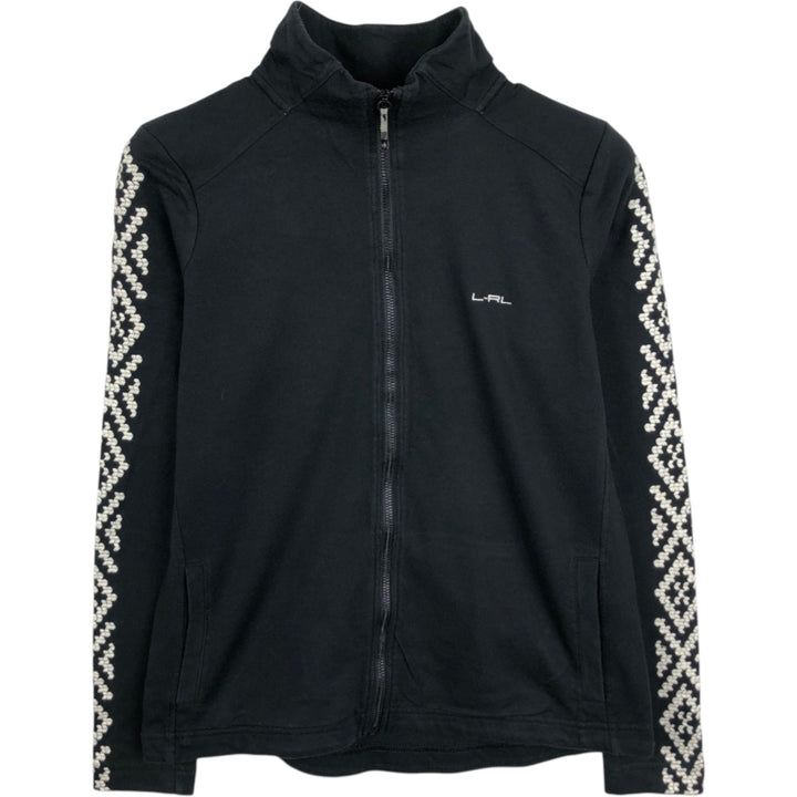 Ralph Lauren L-RL LAUREN ACTIVE Native Pattern Full-Zip Sweatshirt (Women's Size M) cotton black type Vintage Second Hand
