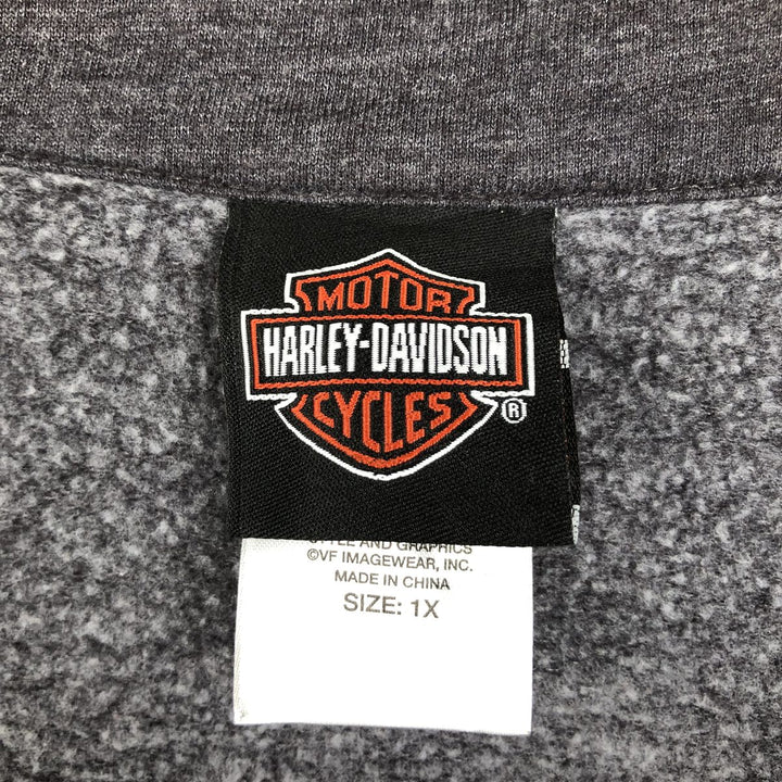 Harley-Davidson Motorcycle Full-Zip Sweatshirt (Women's Size XL) cotton gray type Vintage Second Hand
