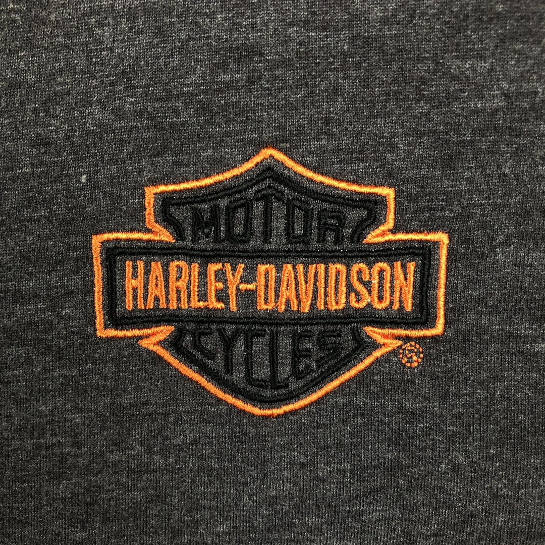 Harley-Davidson Motorcycle Full-Zip Sweatshirt (Women's Size XL) cotton gray type Vintage Second Hand
