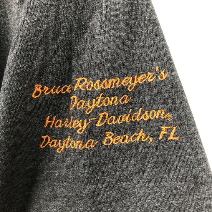 Harley-Davidson Motorcycle Full-Zip Sweatshirt (Women's Size XL) cotton gray type Vintage Second Hand