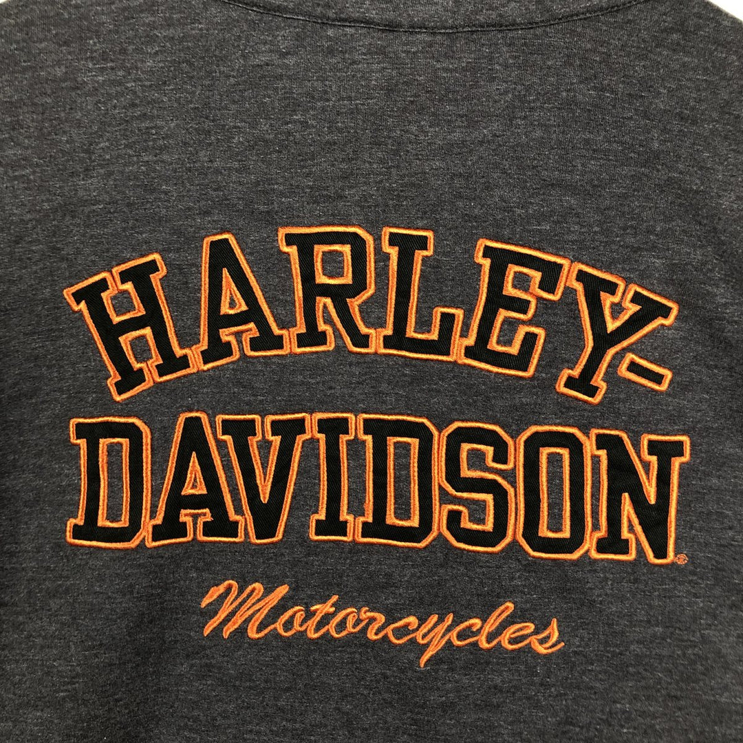 Harley-Davidson Motorcycle Full-Zip Sweatshirt (Women's Size XL) cotton gray type Vintage Second Hand