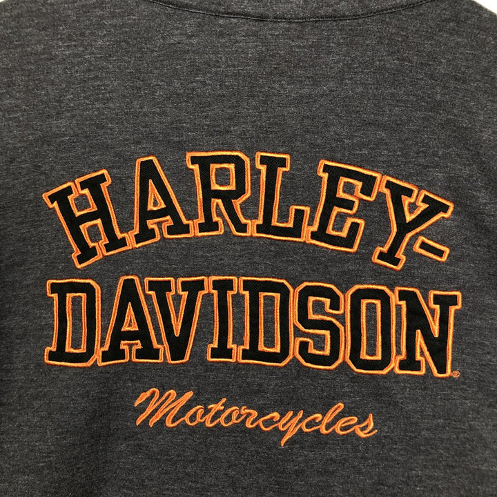 Harley-Davidson Motorcycle Full-Zip Sweatshirt (Women's Size XL) cotton gray type Vintage Second Hand