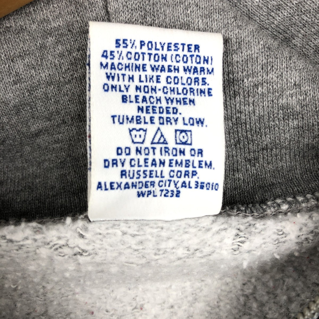 Vintage 90'S Russell Athletic full-zip sweatshirt, size L, men's polyester gray type Vintage Second Hand