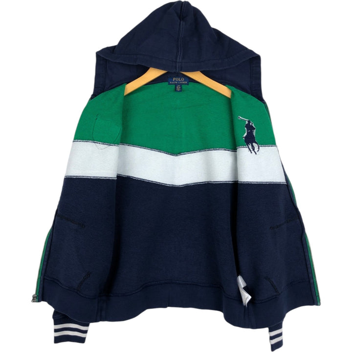 Ralph Lauren POLO RALPH LAUREN Sweat Full-Zip Hoodie, Women's Size M (approx.) cotton navy blue type Vintage Second Hand
