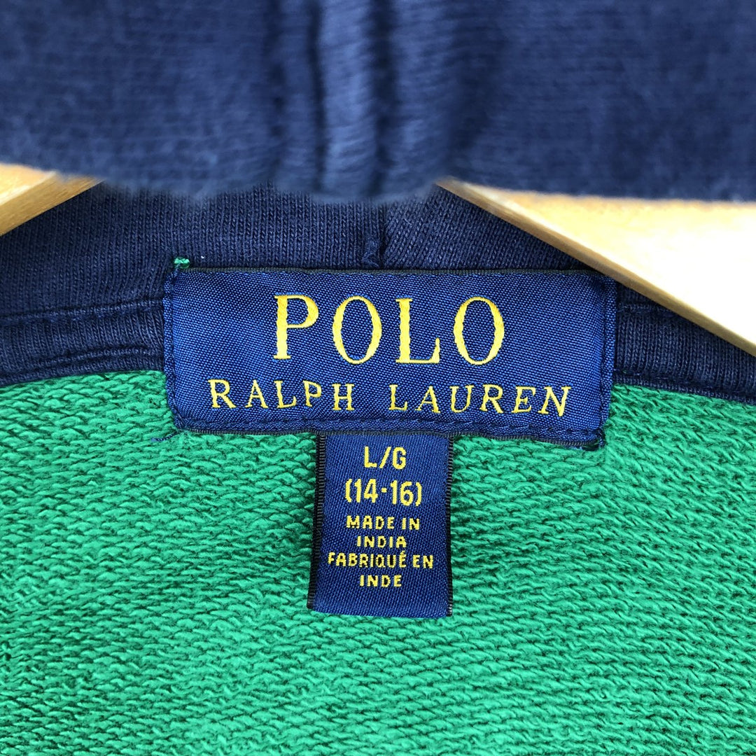 Ralph Lauren POLO RALPH LAUREN Sweat Full-Zip Hoodie, Women's Size M (approx.) cotton navy blue type Vintage Second Hand