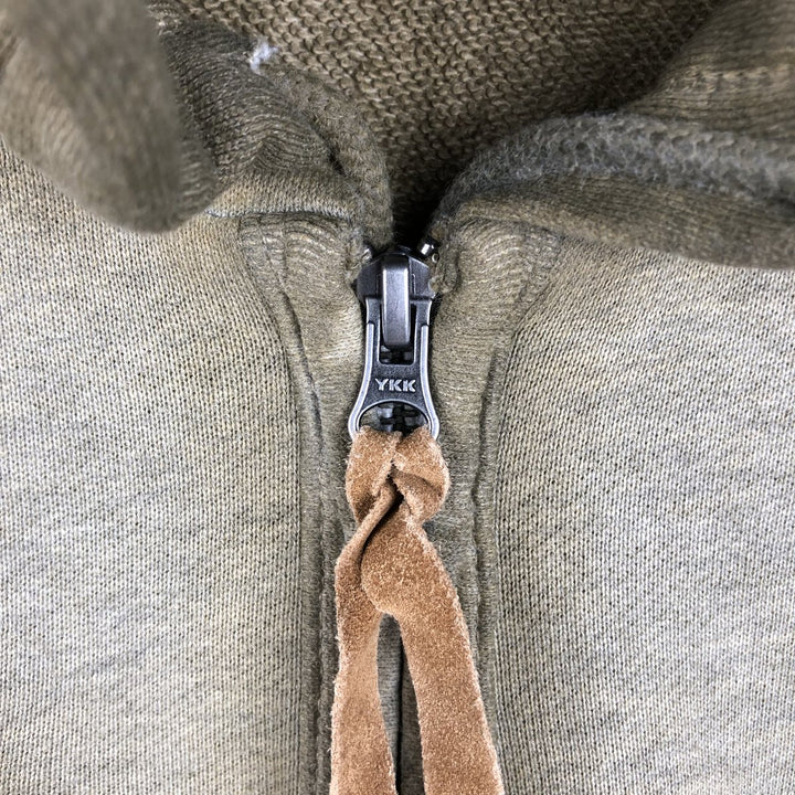 Harley-Davidson Motorcycle Sweat Full-Zip Hoodie, Women's Size L (approx.) cotton Khaki type brown Vintage Second Hand