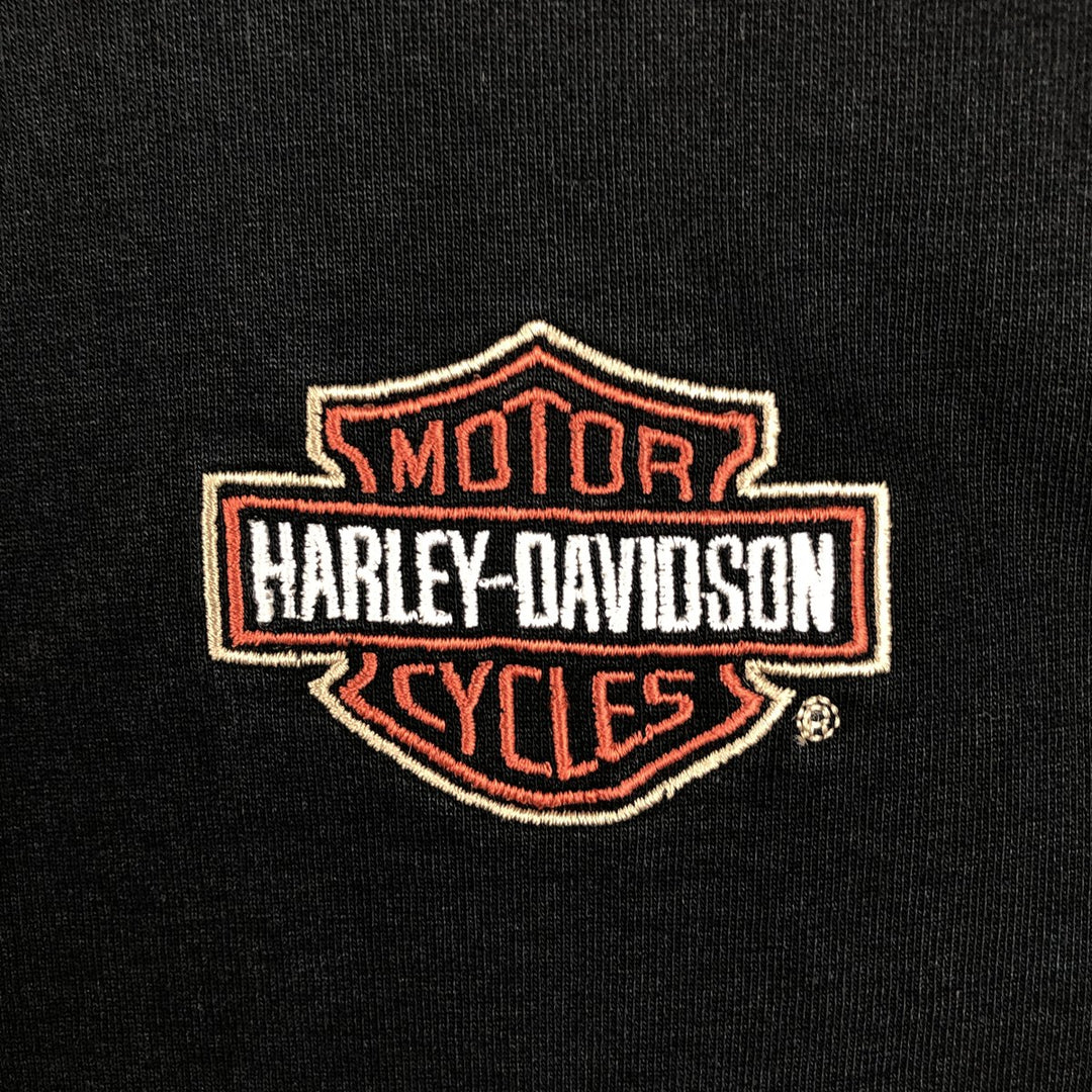 Harley-Davidson Fire Pattern Motorcycle Sweat Full-Zip Hoodie (Women's Size M) cotton black type Vintage Second Hand