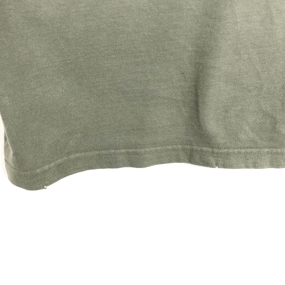 DE PUTA MADRE 69 Pin-up Girl Long-Sleeve T-Shirt (Women's Size M) cotton Khaki type sage green Vintage Second Hand