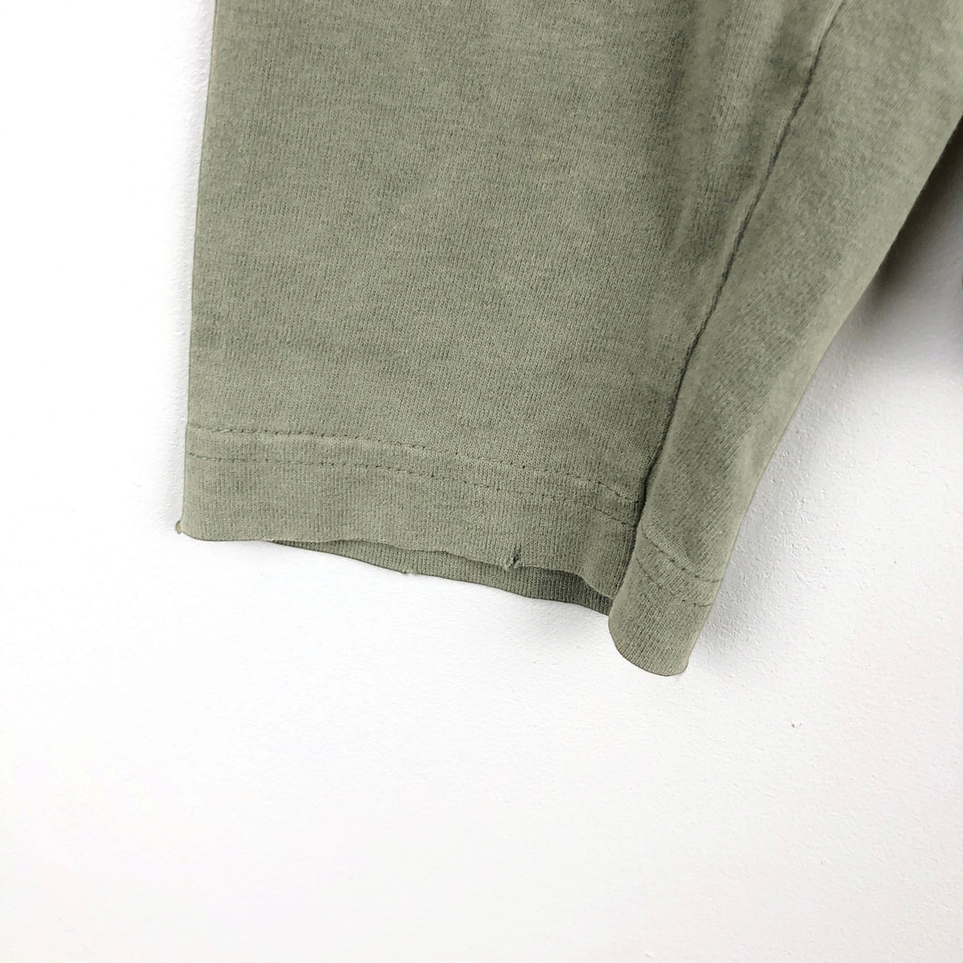 DE PUTA MADRE 69 Pin-up Girl Long-Sleeve T-Shirt (Women's Size M) cotton Khaki type sage green Vintage Second Hand