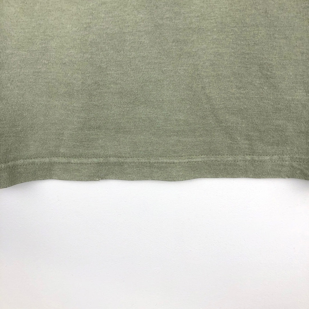 DE PUTA MADRE 69 Pin-up Girl Long-Sleeve T-Shirt (Women's Size M) cotton Khaki type sage green Vintage Second Hand