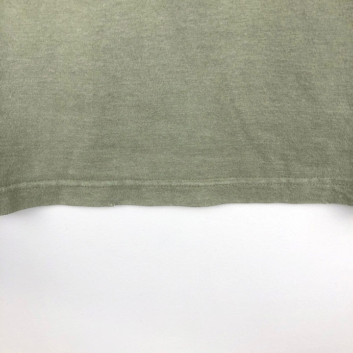 DE PUTA MADRE 69 Pin-up Girl Long-Sleeve T-Shirt (Women's Size M) cotton Khaki type sage green Vintage Second Hand