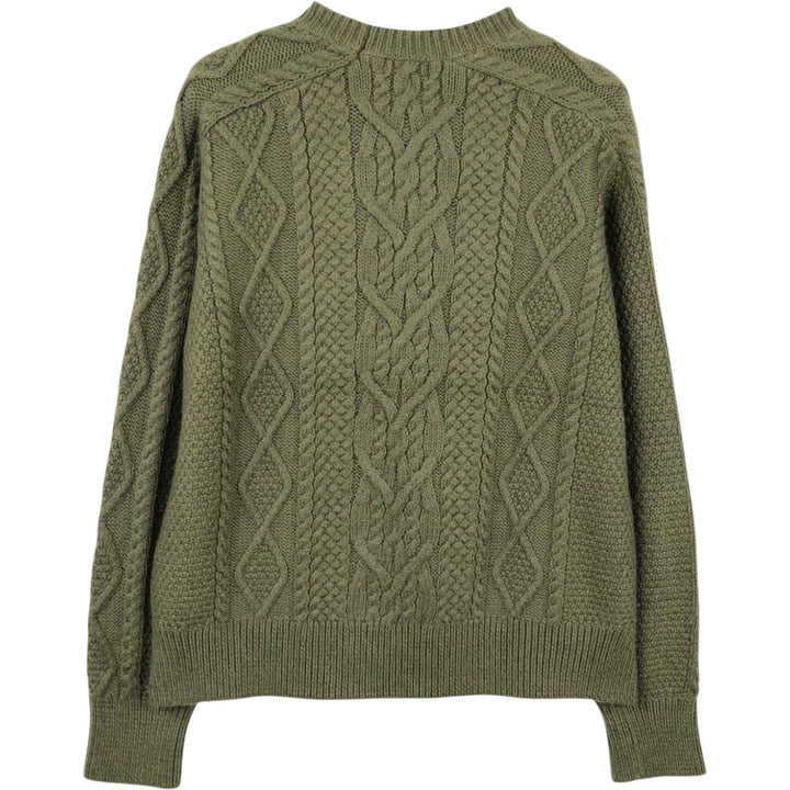 Ralph Lauren POLO RALPH LAUREN cable knit cotton sweater, men's size S cotton Khaki type Vintage Second Hand