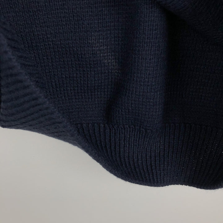 St.Michael V-neck acrylic knit sweater, made in the UK, men's size L equivalent. acrylic navy blue type Vintage Second Hand
