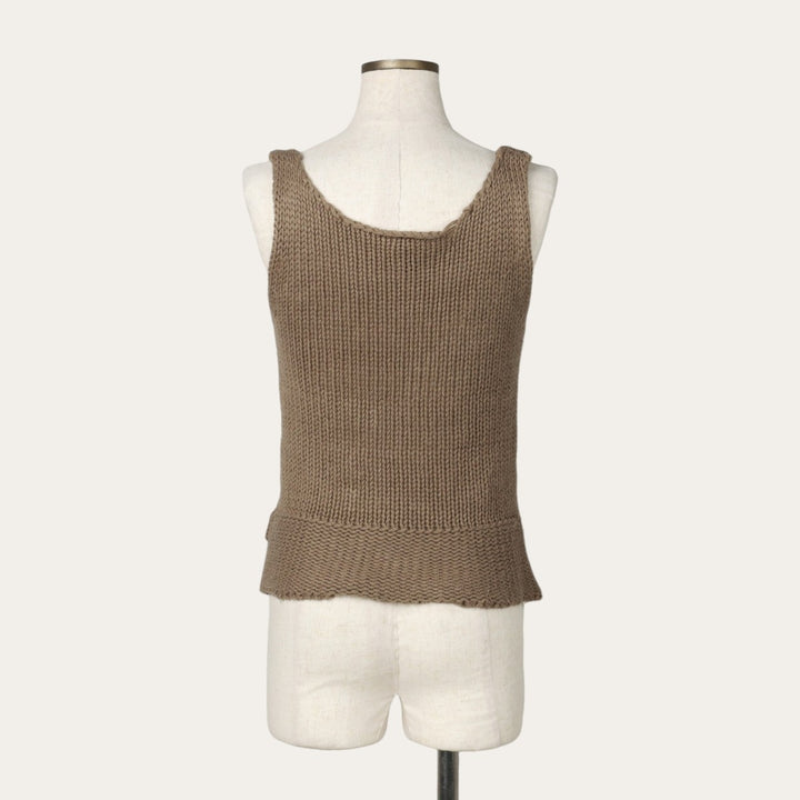 Pink, open-front acrylic knit vest, women's size S. acrylic beige type brown Vintage Second Hand
