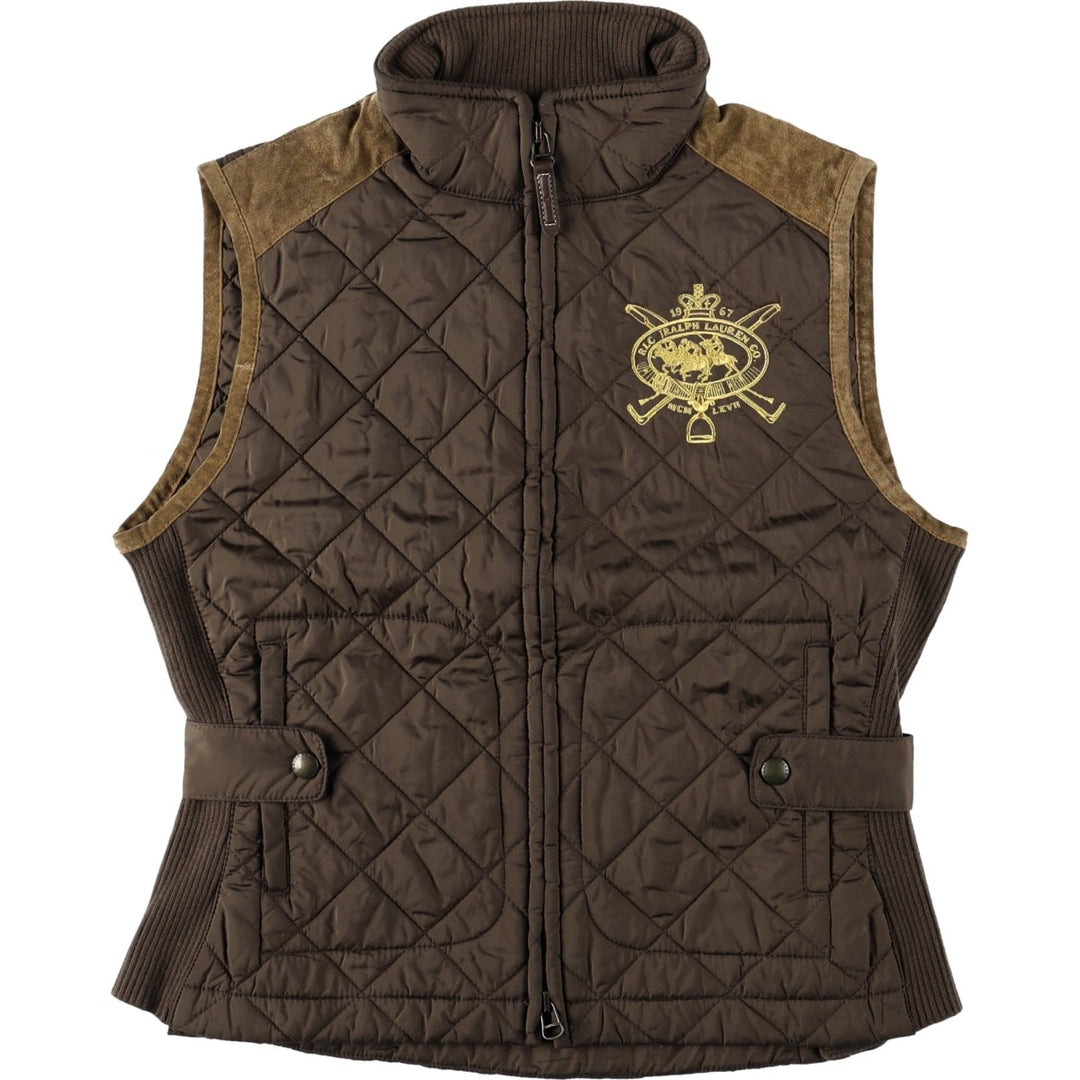 Ralph Lauren RALPH LAUREN SPORT quilted vest, women's size M (approx.) polyester brown type Vintage Second Hand