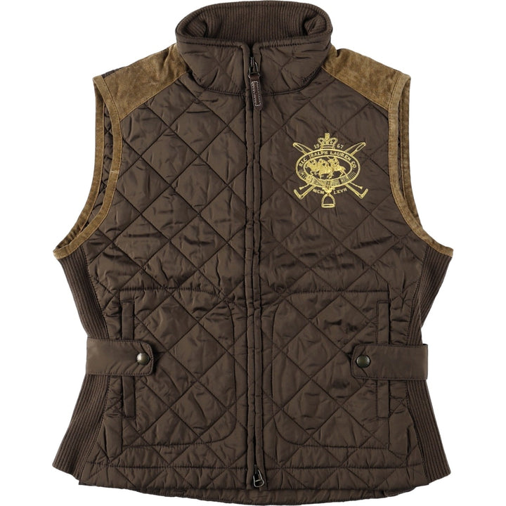 Ralph Lauren RALPH LAUREN SPORT quilted vest, women's size M (approx.) polyester brown type Vintage Second Hand