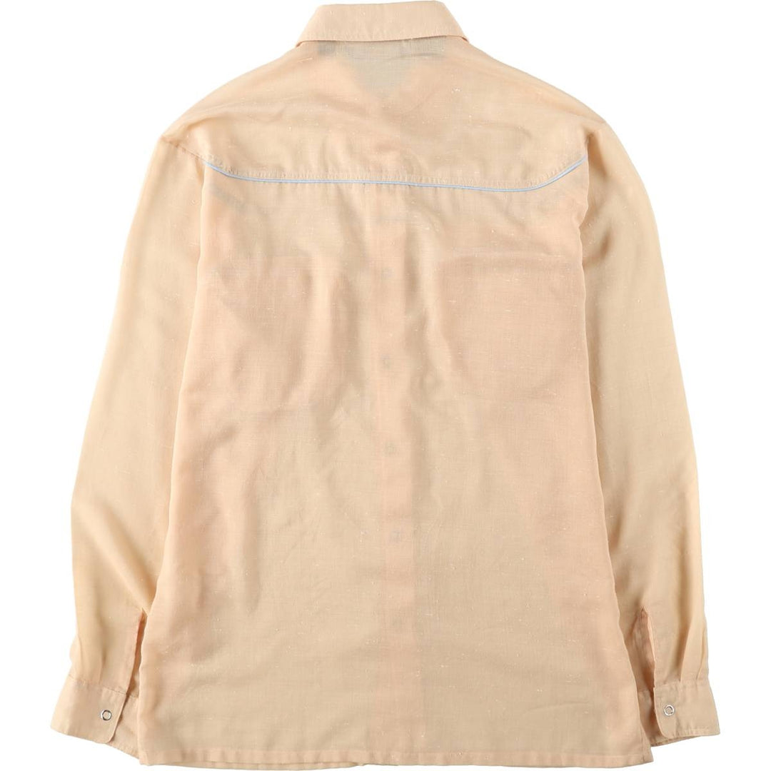 JANDY PLACE BARDON INC Long-Sleeve Western Shirt, Women's Size M (approx.), Vintage polyester Beige type Vintage Second Hand