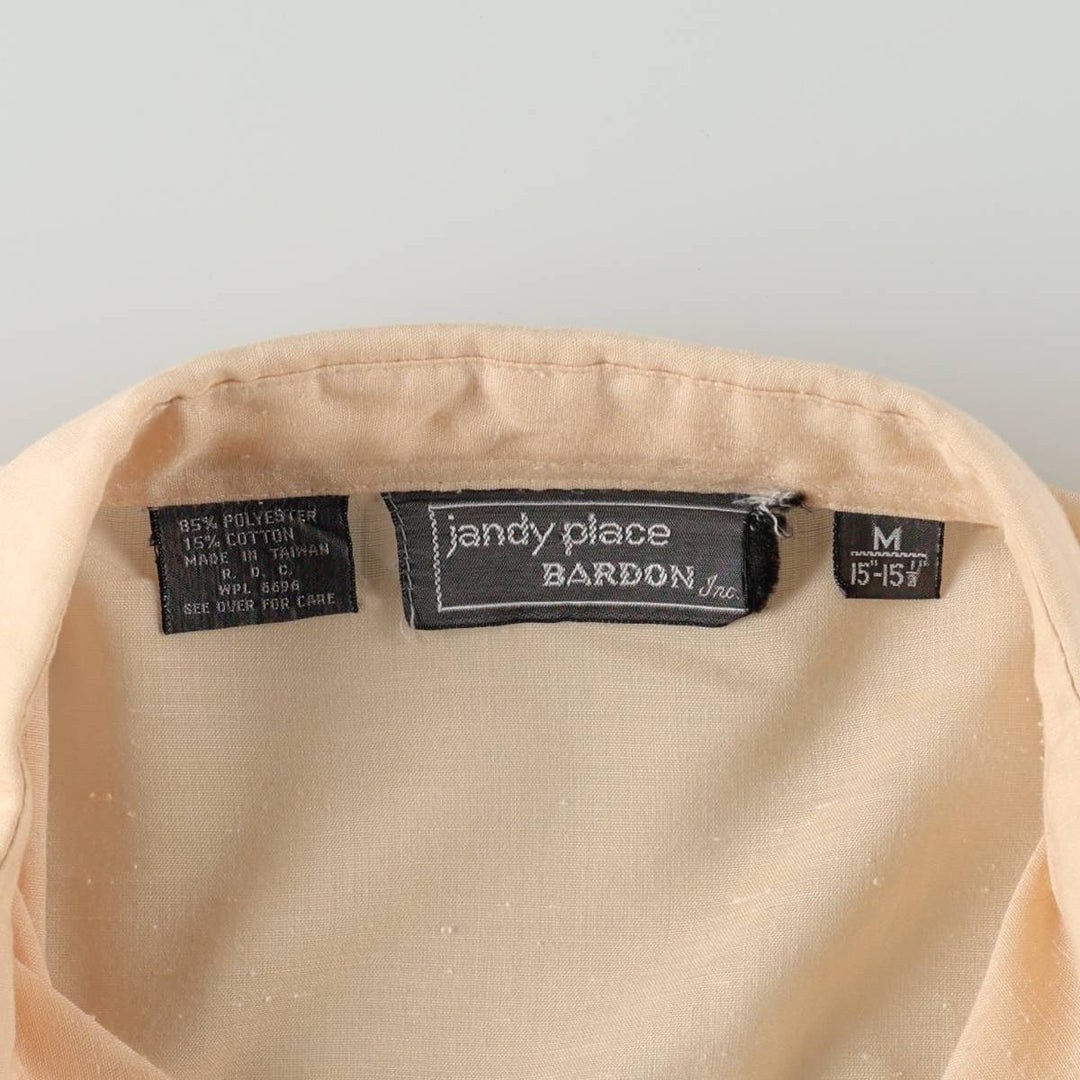 JANDY PLACE BARDON INC Long-Sleeve Western Shirt, Women's Size M (approx.), Vintage polyester Beige type Vintage Second Hand