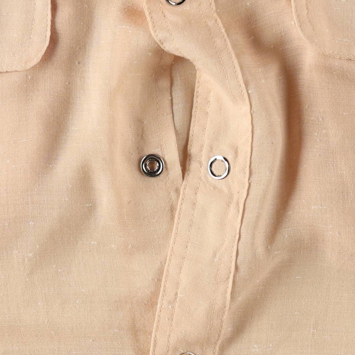 JANDY PLACE BARDON INC Long-Sleeve Western Shirt, Women's Size M (approx.), Vintage polyester Beige type Vintage Second Hand