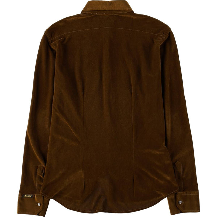 2000'S Diesel Supershirt Long-Sleeve Corduroy Shirt, Made in Italy, Women's Size M (approx.) unclear brown type Vintage Second Hand