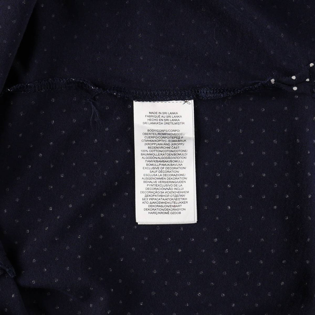 Ralph Lauren LAUREN Dot Pattern Open Collar Long Sleeve Pajama Shirt (Women's Size M) cotton navy blue type Vintage Second Hand