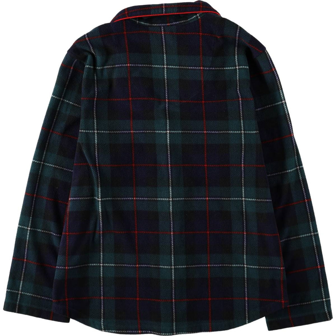Ralph Lauren LAUREN Tartan Check Open Collar Long Sleeve Pajama Shirt (Women's Size M) polyester Green type dark green Vintage Second Hand