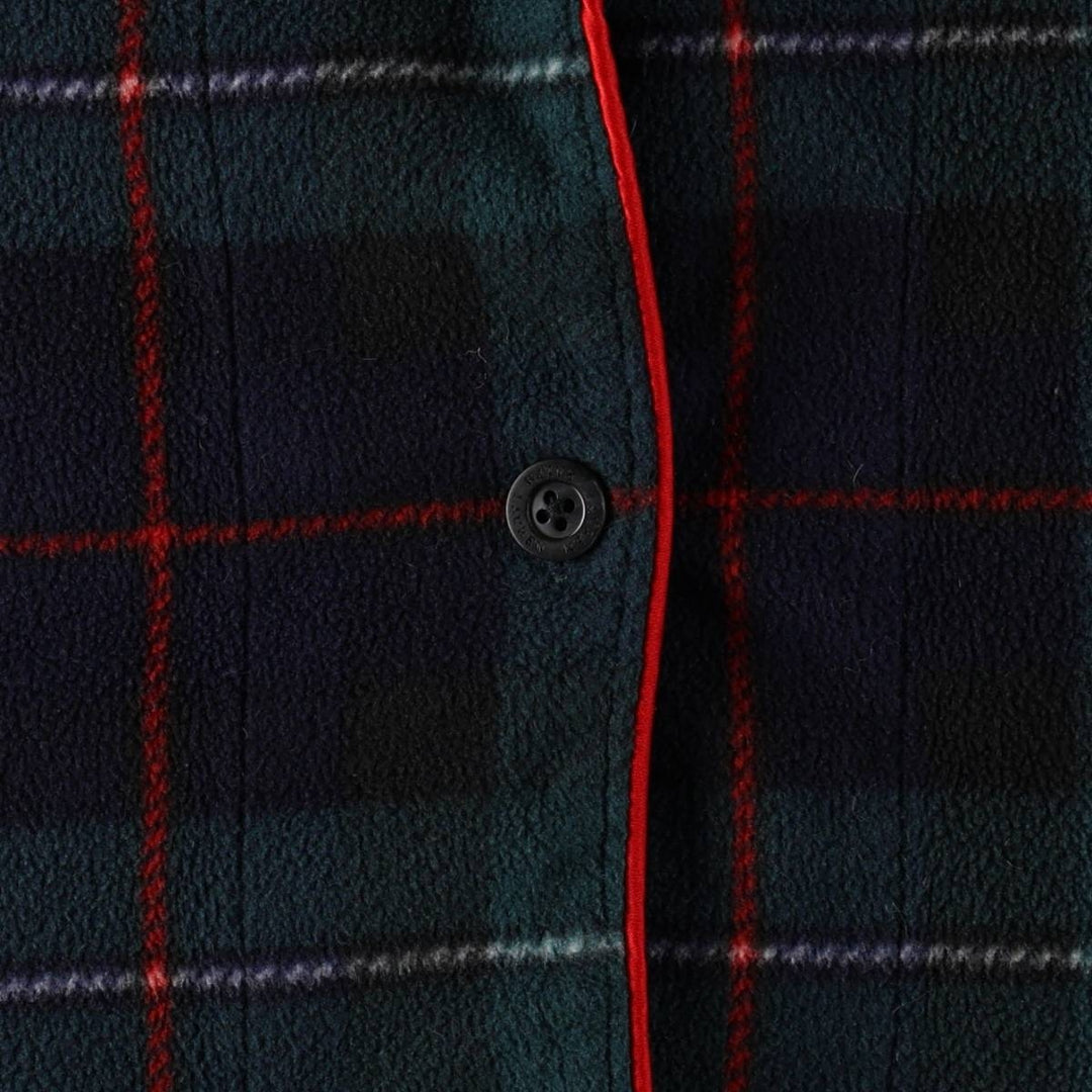 Ralph Lauren LAUREN Tartan Check Open Collar Long Sleeve Pajama Shirt (Women's Size M) polyester Green type dark green Vintage Second Hand