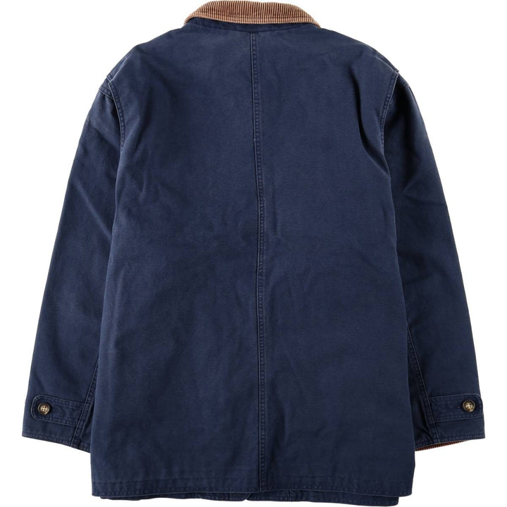 80s-90'S Lands' End Duck Canvas Hunting Jacket, Women's Size XL (Equivalent), Vintage cotton navy blue type Vintage Second Hand