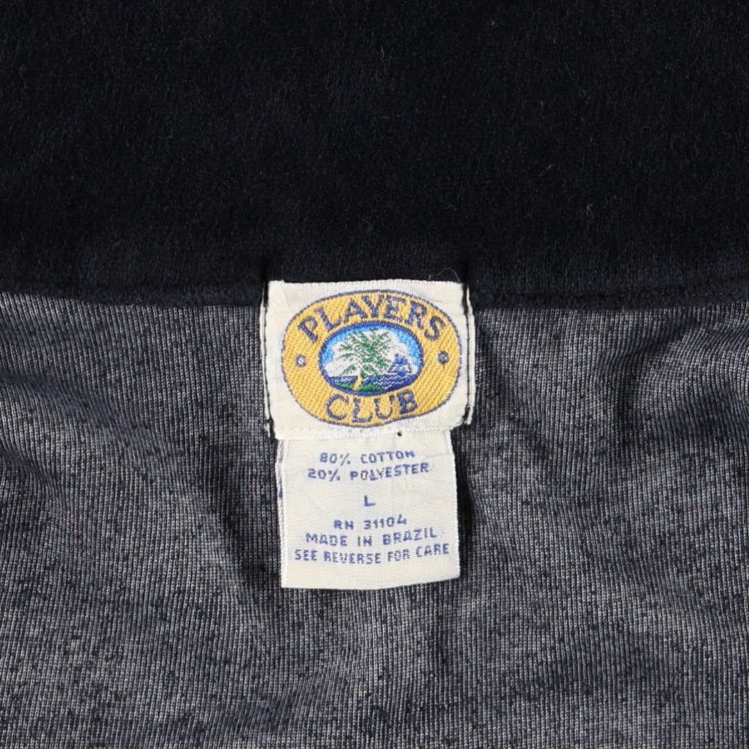 80'S PLAYERS CLUB Velour Jersey Track Jacket, Women's Size L (approx.), Vintage cotton black type Vintage Second Hand