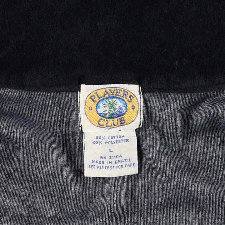 80'S PLAYERS CLUB Velour Jersey Track Jacket, Women's Size L (approx.), Vintage cotton black type Vintage Second Hand