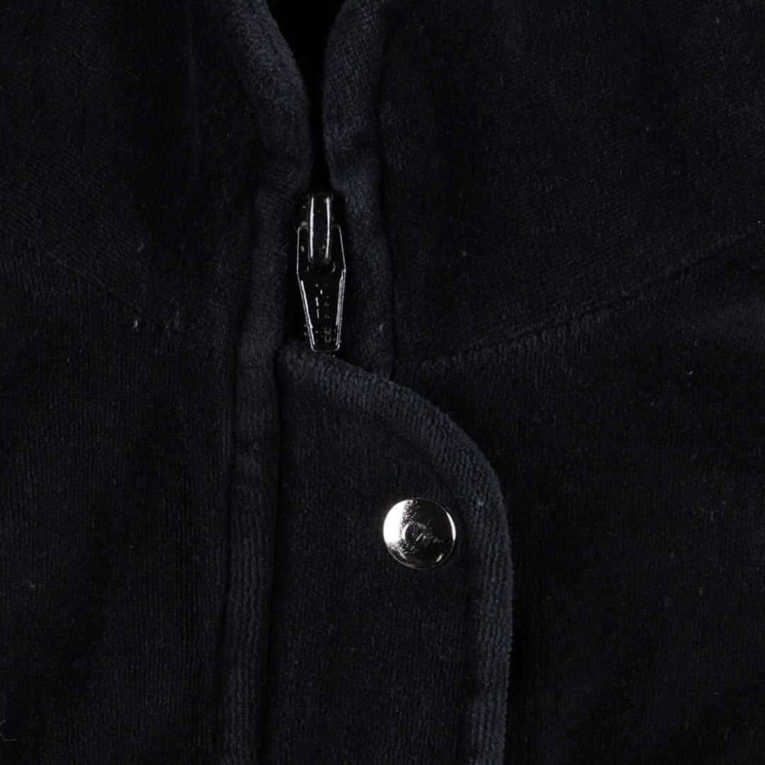80'S PLAYERS CLUB Velour Jersey Track Jacket, Women's Size L (approx.), Vintage cotton black type Vintage Second Hand