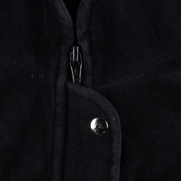 80'S PLAYERS CLUB Velour Jersey Track Jacket, Women's Size L (approx.), Vintage cotton black type Vintage Second Hand