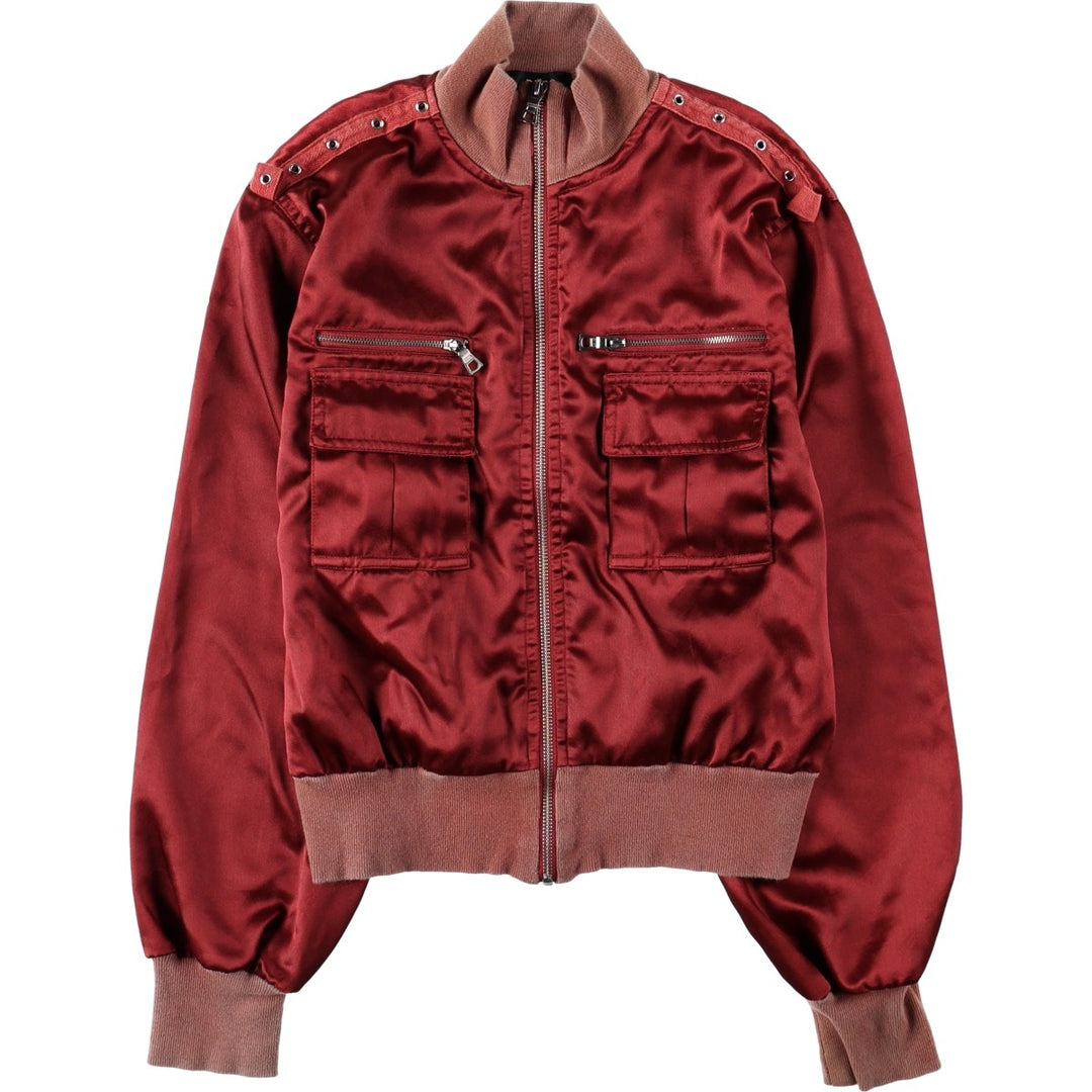 REDS Silk Blouson, Women's Size M (approx.) cotton red type Vintage Second Hand