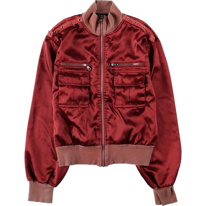 REDS Silk Blouson, Women's Size M (approx.) cotton red type Vintage Second Hand
