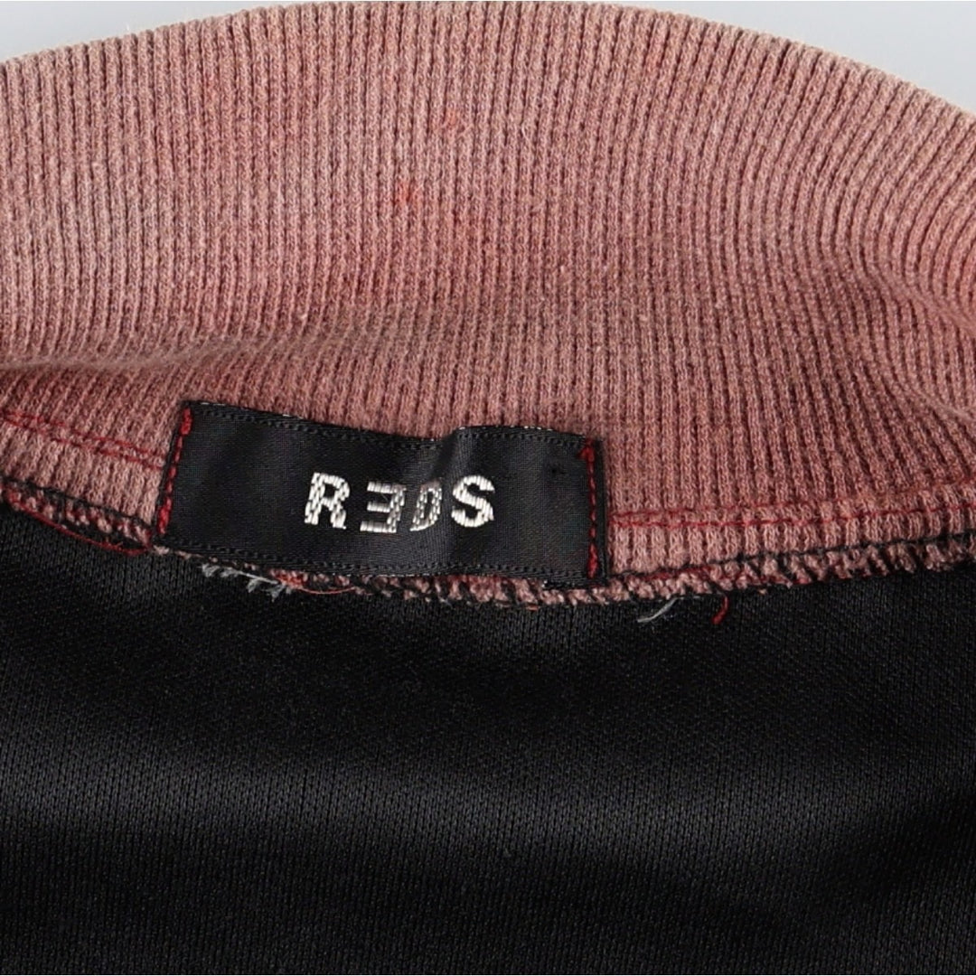 REDS Silk Blouson, Women's Size M (approx.) cotton red type Vintage Second Hand