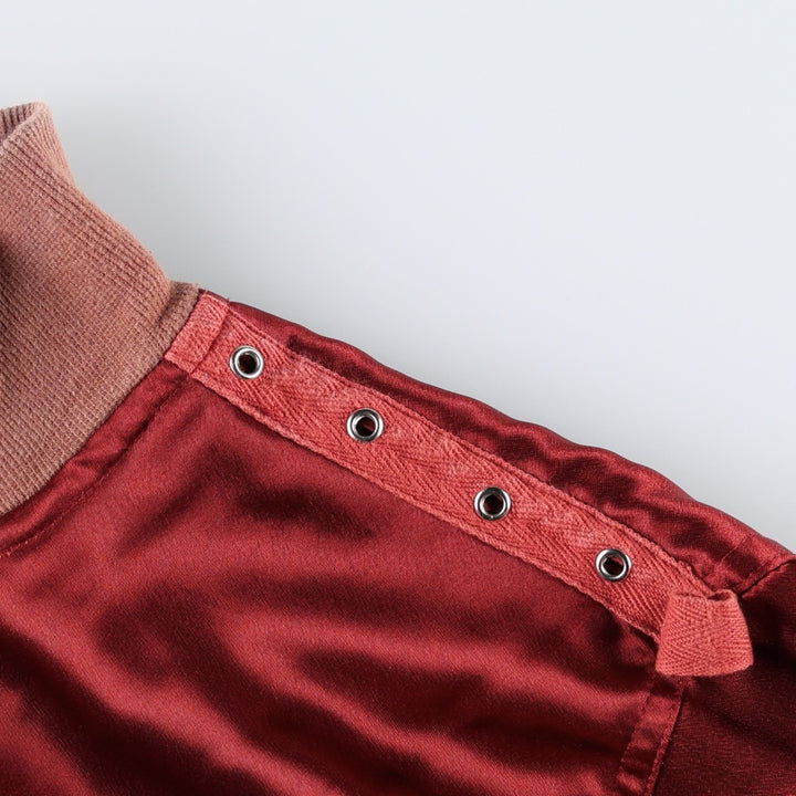 REDS Silk Blouson, Women's Size M (approx.) cotton red type Vintage Second Hand