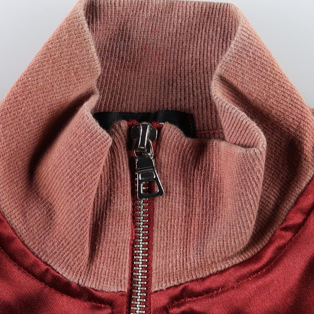 REDS Silk Blouson, Women's Size M (approx.) cotton red type Vintage Second Hand